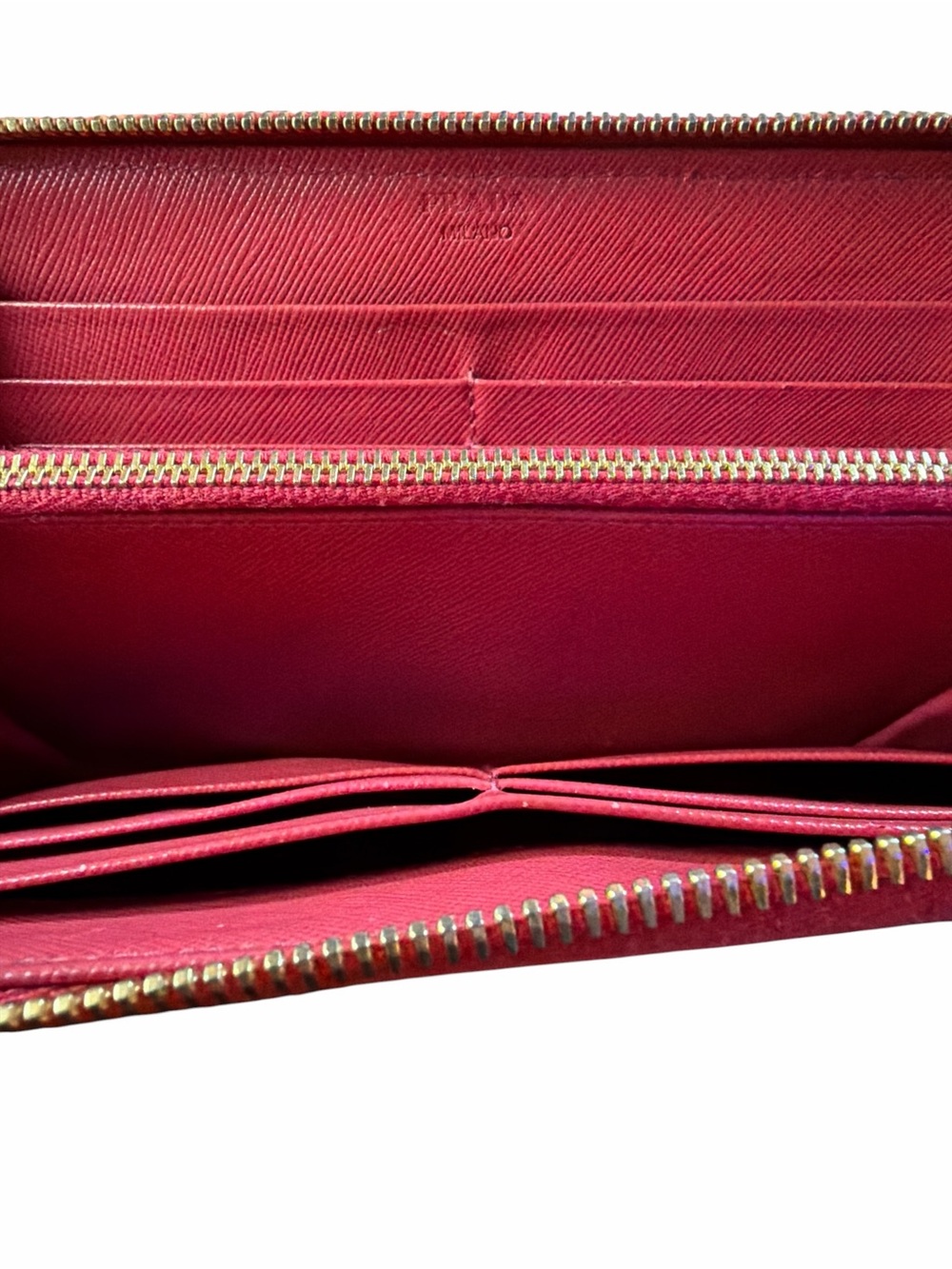 Authentic Prada Saffiano Leather Zip Around Wallet - Peonia Pink - Picture 3 of 4